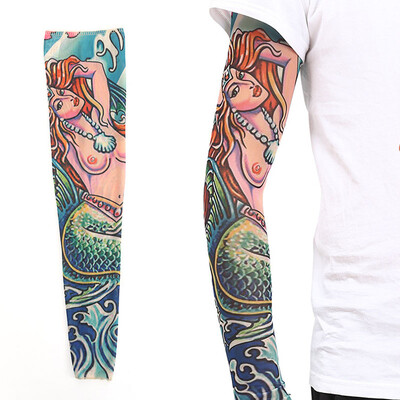 Mâneci de tatuaje 3D pentru bărbați și femei, protecție solară în aer liber, husă pentru braț pentru ciclism, manșetă fără sudură pentru baschet, protecție solară pentru călărie