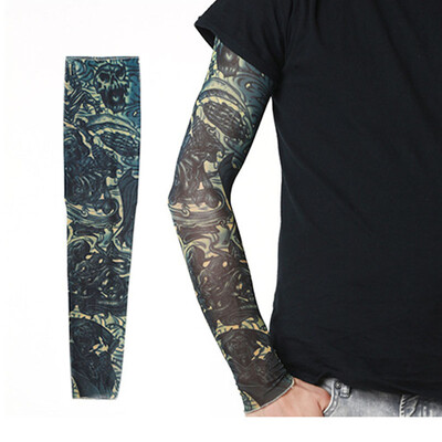 Mâneci de tatuaje 3D pentru bărbați și femei, protecție solară în aer liber, husă pentru braț pentru ciclism, manșetă fără sudură pentru baschet, protecție solară pentru călărie