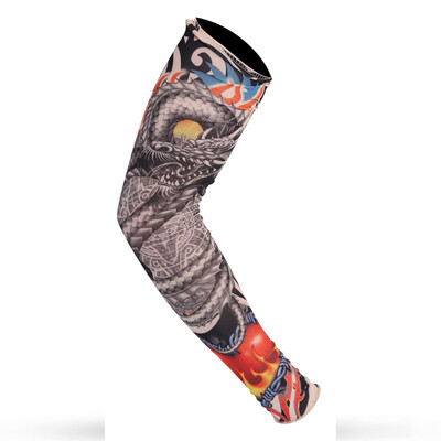 Mâneci de tatuaje 3D pentru bărbați și femei, protecție solară în aer liber, husă pentru braț pentru ciclism, manșetă fără sudură pentru baschet, protecție solară pentru călărie