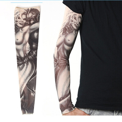 Mâneci de tatuaje 3D pentru bărbați și femei, protecție solară în aer liber, husă pentru braț pentru ciclism, manșetă fără sudură pentru baschet, protecție solară pentru călărie