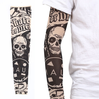 Mâneci de tatuaje 3D pentru bărbați și femei, protecție solară în aer liber, husă pentru braț pentru ciclism, manșetă fără sudură pentru baschet, protecție solară pentru călărie