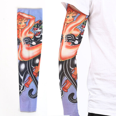 Mâneci de tatuaje 3D pentru bărbați și femei, protecție solară în aer liber, husă pentru braț pentru ciclism, manșetă fără sudură pentru baschet, protecție solară pentru călărie