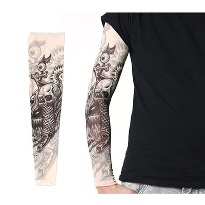 Mâneci de tatuaje 3D pentru bărbați și femei, protecție solară în aer liber, husă pentru braț pentru ciclism, manșetă fără sudură pentru baschet, protecție solară pentru călărie