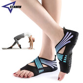 1 pereche de șosete profesionale pentru yoga, mânere anti-alunecare fără degete pentru Pilates, Pure Barre, balet, dans, șosete pentru antrenament desculț Pantofi femei