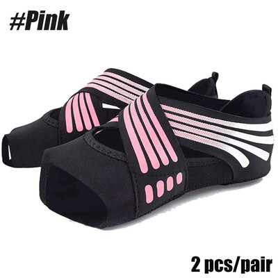 1 pereche de șosete profesionale pentru yoga, mânere anti-alunecare fără degete pentru Pilates, Pure Barre, balet, dans, șosete pentru antrenament desculț Pantofi femei