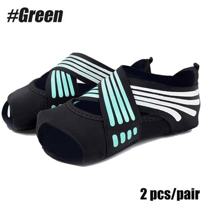 1 pereche de șosete profesionale pentru yoga, mânere anti-alunecare fără degete pentru Pilates, Pure Barre, balet, dans, șosete pentru antrenament desculț Pantofi femei