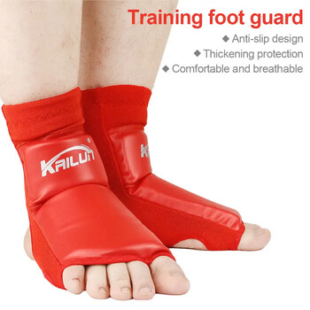 PU Leather MMA Boxing Muay Thai Foot Insteps Guards Feet Protector Martial Arts Wushu Sanda Training Protective Gear