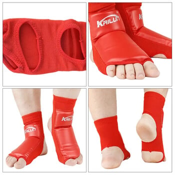 PU Leather MMA Boxing Muay Thai Foot Insteps Guards Feet Protector Martial Arts Wushu Sanda Training Protective Gear