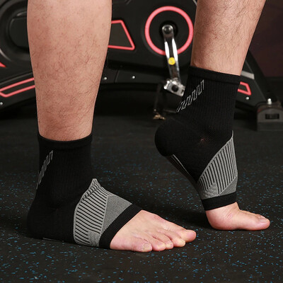 1 pereche de șosete cu mâneci de compresie pentru gleznă cu suport pentru arc, fasciita plantară, tendinita lui Ahile, umflare, întorsă, ameliorarea durerii