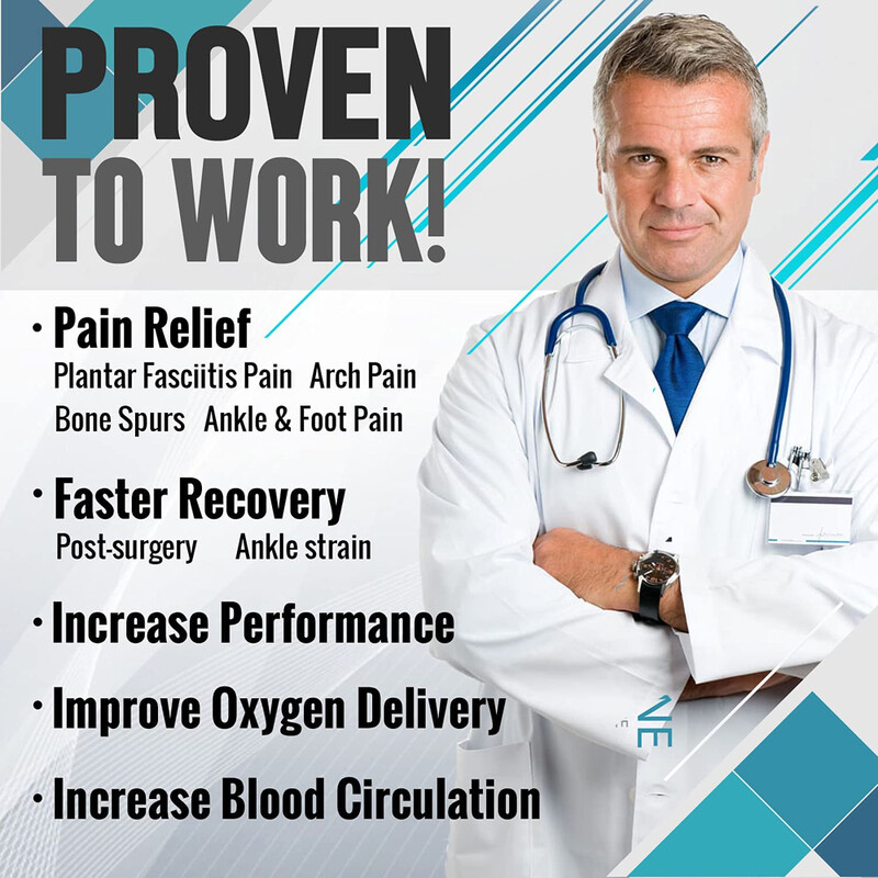 1 par čarapa s kompresijskim steznikom za gležanj na plantarnom fasciitisu, pruža potporu stopalu i luku. Bol u peti, ublažavanje upale Ahilove tetive