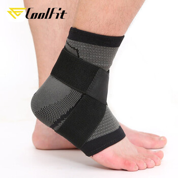 CoolFit 1PCS Νέα μανίκια με ιμάντα συμπίεσης με ιμάντα αστραγάλου για αθλητικό στήριγμα 3D Weave Elastic Bandage Foot Protective Gear Gym Fitness