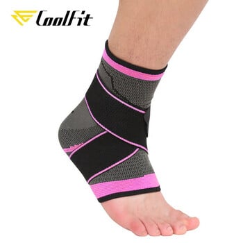 CoolFit 1PCS Νέα μανίκια με ιμάντα συμπίεσης με ιμάντα αστραγάλου για αθλητικό στήριγμα 3D Weave Elastic Bandage Foot Protective Gear Gym Fitness