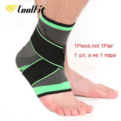 „CoolFit“ 1 vnt. Nauja sportinė kulkšnies petnešėlė suspaudimo dirželis, rankovės palaiko 3D pynimo elastinį tvarstį pėdų apsauginė įranga „Fitness“