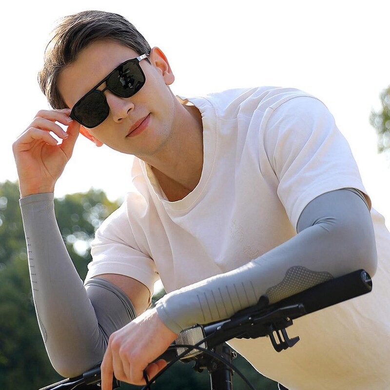 2 vnt. Ice Silk Apsaugos nuo saulės Rankovės Apsauga nuo saulės UV Rankovė Greitai džiūstanti prakaitą sugerianti Kvėpuojanti Rankinė Pirštinės Rankų Apsauga