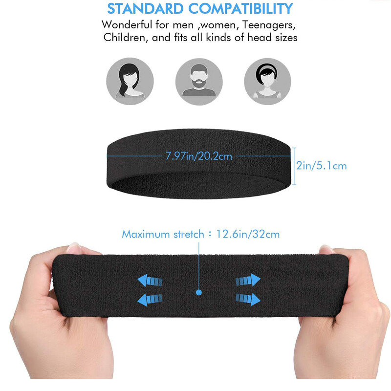 3 buc Bentite sportive rezistente la transpirație pentru bărbați și femei - Banda de transpirație care elimină umezeala pentru tenis, baschet, alergare, sală, antrenament