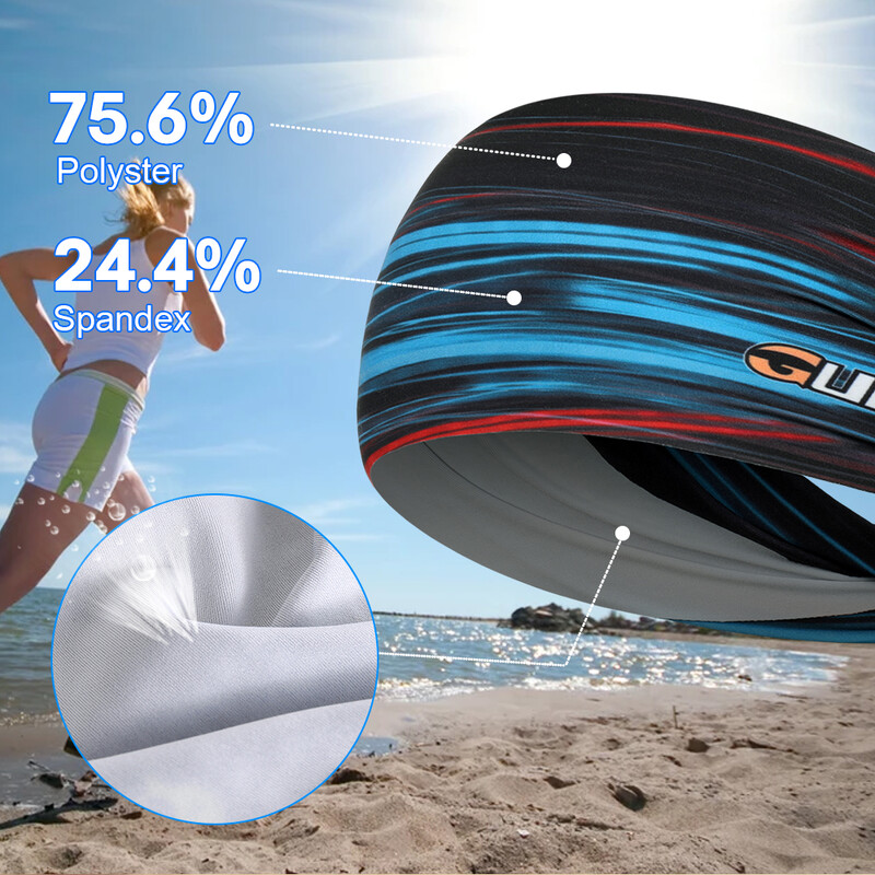 2 KOM Sportska elastična traka za glavu Traka za znoj Trčanje Joga Teretana Tenis Golf Zavoj za znoj Traka za kosu Pokrivala za kosu Dodaci za kosu Muškarci Žene