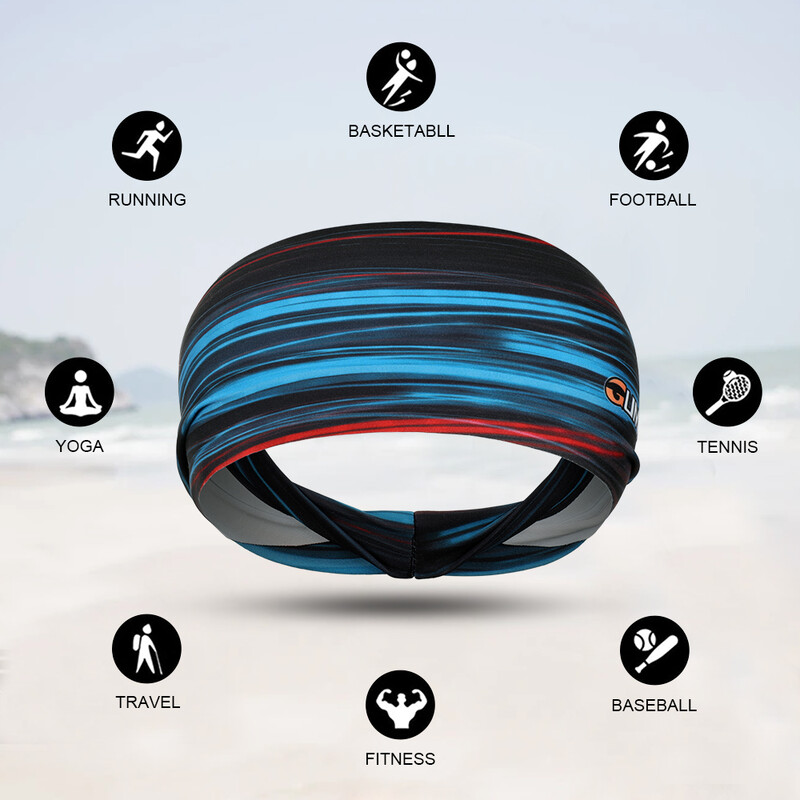 2 KOM Sportska elastična traka za glavu Traka za znoj Trčanje Joga Teretana Tenis Golf Zavoj za znoj Traka za kosu Pokrivala za kosu Dodaci za kosu Muškarci Žene