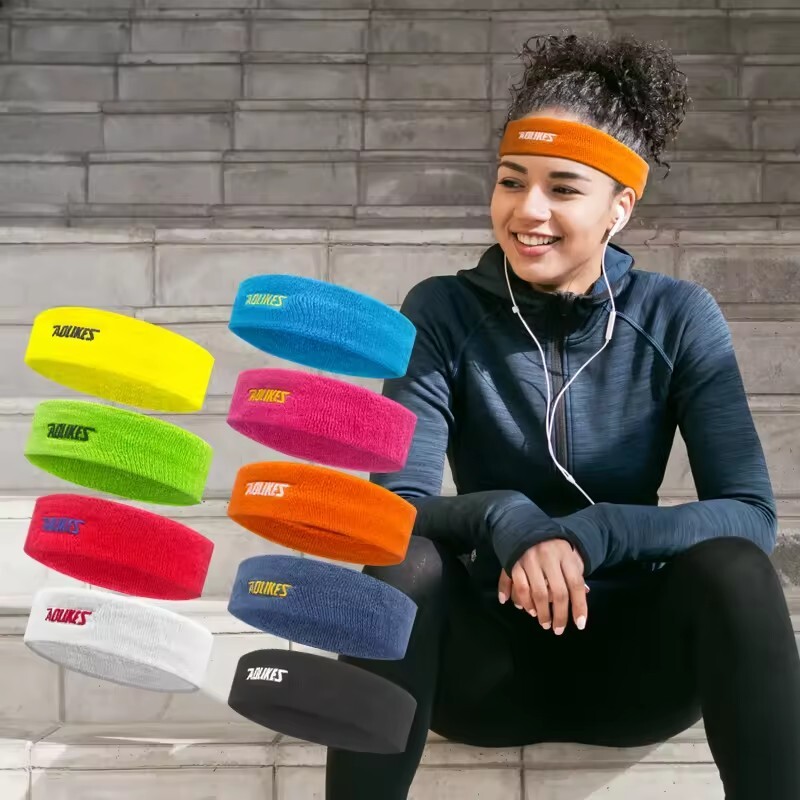 AOLIKES Visokokvalitetna pamučna traka za znojnicu za muškarce Traka za znojnicu za žene Joga trake za kosu Trake za znojnicu za odbojku tenis