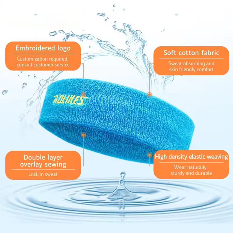 AOLIKES Visokokvalitetna pamučna traka za znojnicu za muškarce Traka za znojnicu za žene Joga trake za kosu Trake za znojnicu za odbojku tenis