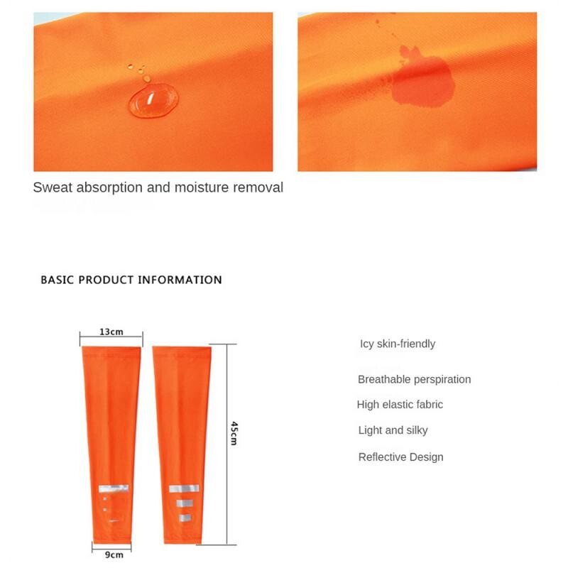1 par prozračnih brzo sušećih noćnih trčanja reflektirajućih rukava za ruke košarkaški jastučići za laktove fitness sport biciklizam ledena svila grijači za ruke