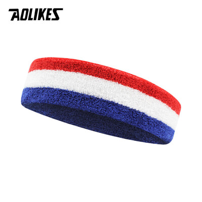 AOLIKES Pamučna atletska traka za glavu Elastične znojnice Žene Muškarci Košarka Sport Teretana Fitnes Traka za znojenje Odbojka Tenis