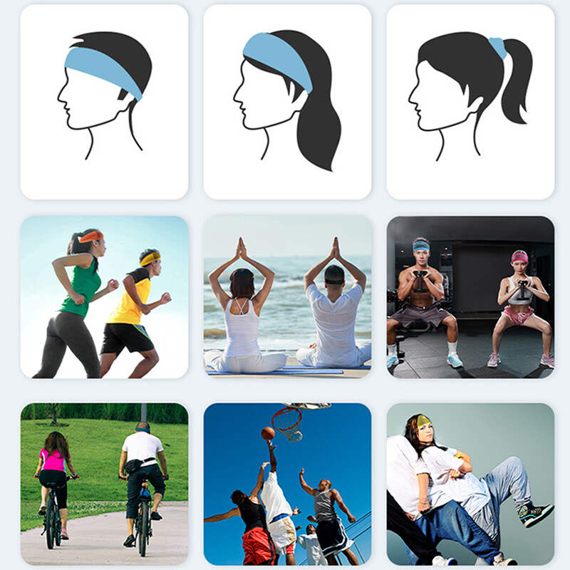 Upijajuća biciklistička sportska znojna traka za glavu Traka za znojenje za muškarce i žene Joga trake za znojenje za kosu Sportska sigurnosna traka za znojenje Teretana na otvorenom