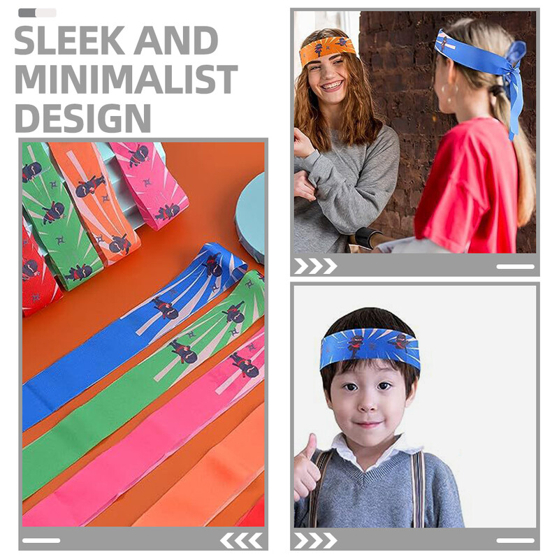 12 vnt Ninja Ninja galvos apdangalai karatė vaikams daugkartinio naudojimo japoniški dekoratyviniai nindzių galvos tvarsčiai treniruotėms šilko skara