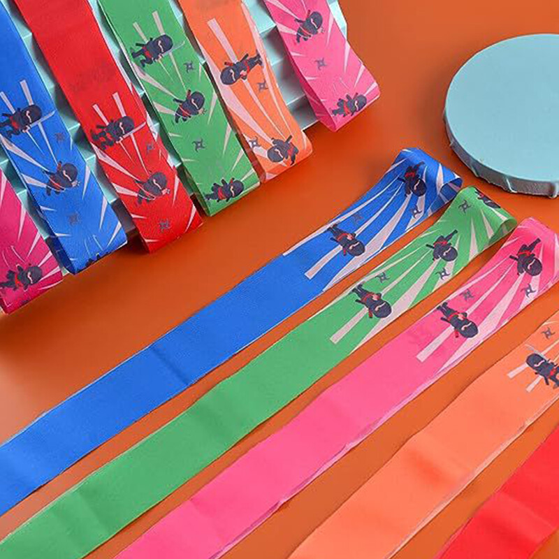 12 vnt Ninja Ninja galvos apdangalai karatė vaikams daugkartinio naudojimo japoniški dekoratyviniai nindzių galvos tvarsčiai treniruotėms šilko skara