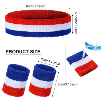 Ленти за глава AOLIKES Sweat Band Bands Bands за мъже - Комплект ленти за изпотяване на китката за глава - Идеален за спорт, лека атлетика, събитие, тренировка, баскетбол