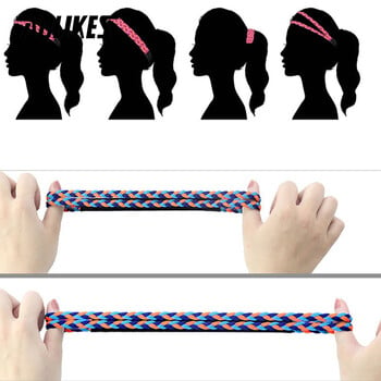 AOLIKES 1PCS Weave Elastic Yoga Sweatband за жени, мъже, бягащи ленти за коса, фитнес ленти за пот, спортна силиконова противоплъзгаща лента за глава