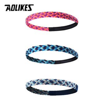 AOLIKES 1PCS Weave Elastic Yoga Sweatband за жени, мъже, бягащи ленти за коса, фитнес ленти за пот, спортна силиконова противоплъзгаща лента за глава