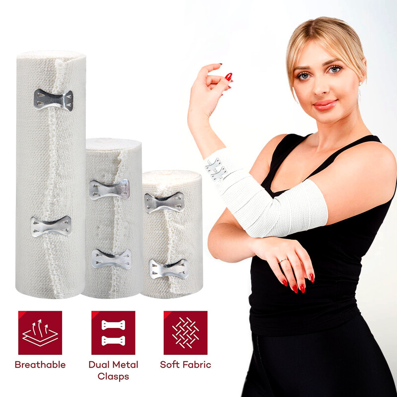 1 tekercses elasztikus pólya, 450 cm-ig nyúló sztreccskötés sportoláshoz, ficamokhoz, vádlihoz, bokához, lábfejhez