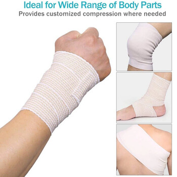 1 Roll Elastic Bandage Wrap - Premium Quality with Self-Cleesing, Athletic Sport Tape Rolls για διαστρέμματα αστραγάλου, καρπού, χεριού, ποδιών