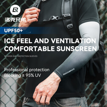 Μανίκια μπράτσων ROCKBROS Ice Silk Sports Cycling Sleeves Κάλυμμα αντηλιακής προστασίας από υπεριώδη ακτινοβολία Αναπνεύσιμος εξοπλισμός γυμναστικής για τρέξιμο εξωτερικού χώρου