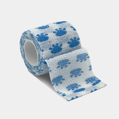 1 otisnuti samoljepljivi elastični zavoj u boji sportske torbe od 4,8 metara s trakom za kućne ljubimce na zglobovima prstiju i koljenima