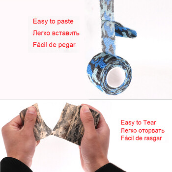 4,8m Hunt Disguise Elastoplast Camouflage Elastic Wrap Tape Αυτοκόλλητο αθλητικό προστατευτικό αστράγαλο Επίδεσμος βραχίονα δακτύλων γόνατος