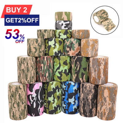 4,8m Hunt Disguise Elastoplast Camouflage Elastic Wrap Tape Αυτοκόλλητο αθλητικό προστατευτικό αστράγαλο Επίδεσμος βραχίονα δακτύλων γόνατος