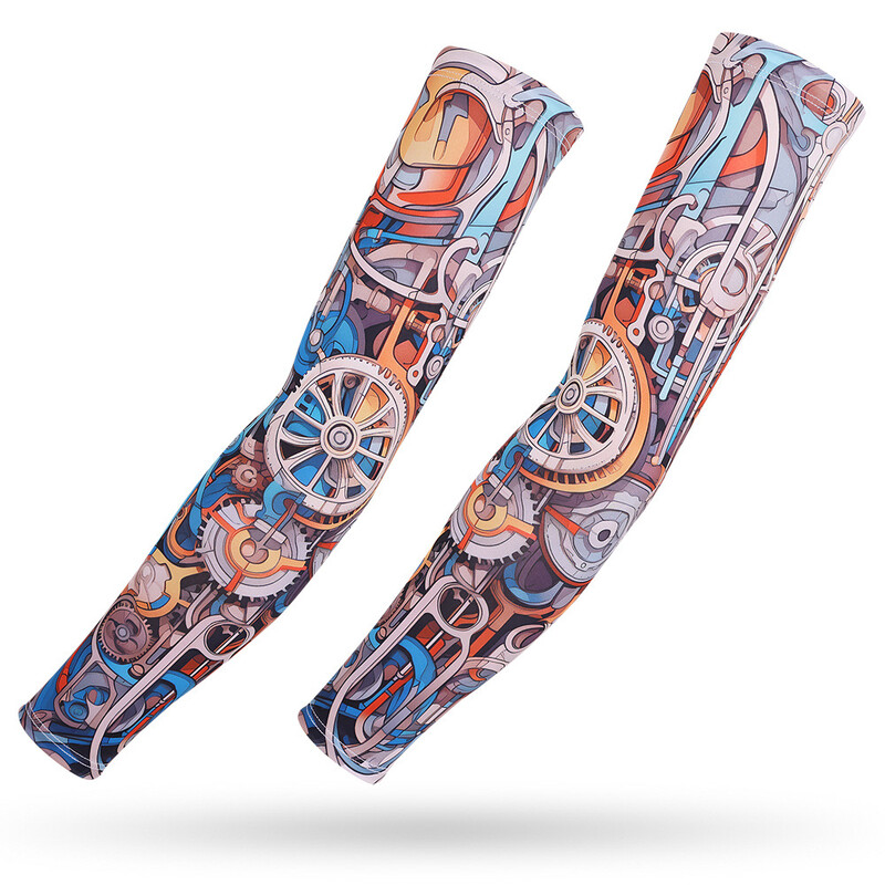 Rukavi za trčanje, pecanje, vožnja, biciklizam, 3D tetovaža rukava, veća veličina, ljetna UV zaštita od sunca, sportski košarkaški jastučić za laktove,