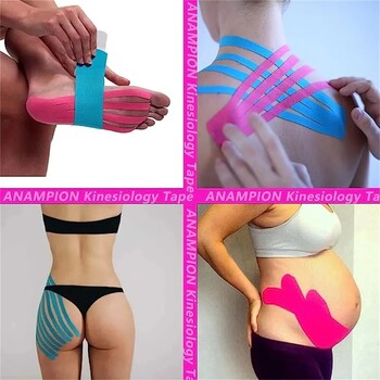 Kinesiology Tape Pro Athletic Sports (20 strips mixed load) Αδιάβροχη ελαστική αθλητική ταινία Μυϊκή υποστήριξη αρθρώσεων ανακούφισης πόνου