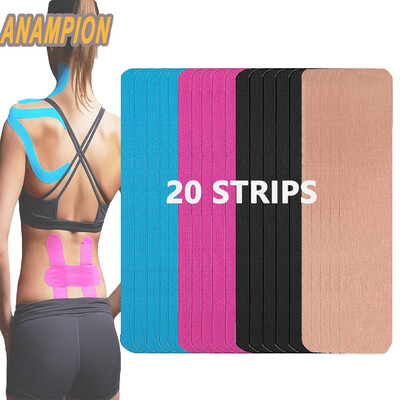 Kinesiology Tape Pro Sporturi atletice (20 benzi de încărcare mixtă) Bandă atletică elastică rezistentă la apă pentru ameliorarea durerii musculare Suport articular