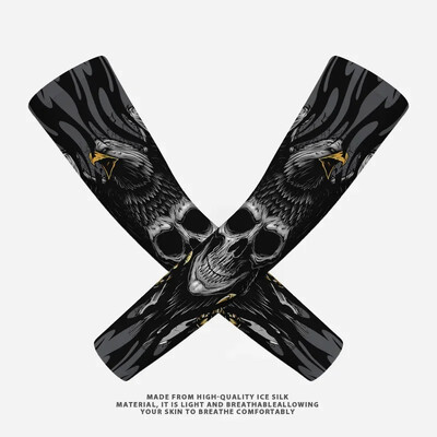 2PCS Summer Sun UV Protection Biker Arm Tattoo Sleeves Cooling Cycling Running Warmers Cover Men Women Sports Armguards маншет