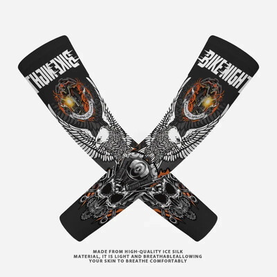 2PCS Summer Sun UV Protection Biker Arm Tattoo Sleeves Cooling Cycling Running Warmers Cover Men Women Sports Armguards маншет