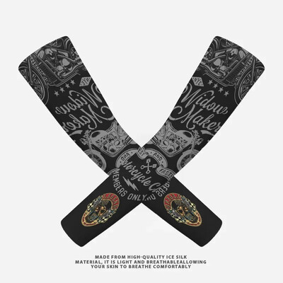 2PCS Summer Sun UV Protection Biker Arm Tattoo Sleeves Cooling Cycling Running Warmers Cover Men Women Sports Armguards маншет