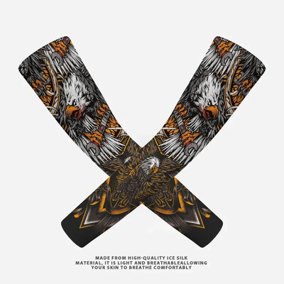 2PCS Summer Sun UV Protection Biker Arm Tattoo Sleeves Cooling Cycling Running Warmers Cover Men Women Sports Armguards маншет