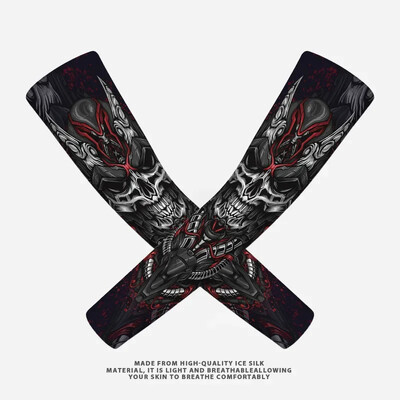 2PCS Summer Sun UV Protection Biker Arm Tattoo Sleeves Cooling Cycling Running Warmers Cover Men Women Sports Armguards маншет