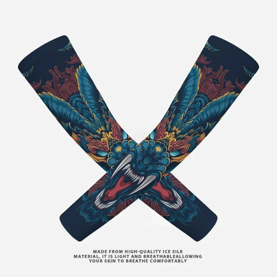 2PCS Summer Sun UV Protection Biker Arm Tattoo Sleeves Cooling Cycling Running Warmers Cover Men Women Sports Armguards маншет