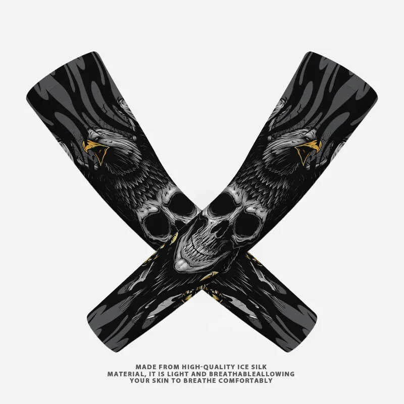 2PCS Summer Sun UV Protection Biker Arm Tattoo Sleeves Cooling Cycling Running Warmers Cover Men Women Sports Armguards маншет