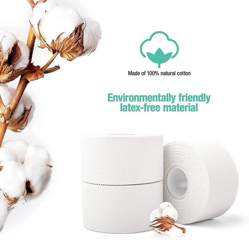 1 ritininis baltos lipnios kineziologijos juostos odai nekenksmingi elastiniai sportiniai tvarsčiai, skirti boksui, futbolui, krepšinio reikmenims