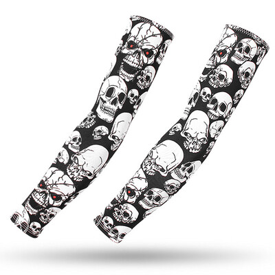 Skriešanas piedurknes Riteņbraukšanas aproces Spēļu uzmavas Roku sildītāji Ātri Dry Sporta Spēļu Tetovējums Piedurknes Elkoņu spilventiņi Skriešanas rokas pārvalks