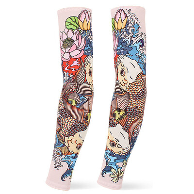 Skriešanas piedurknes Riteņbraukšanas aproces Spēļu uzmavas Roku sildītāji Ātri Dry Sporta Spēļu Tetovējums Piedurknes Elkoņu spilventiņi Skriešanas rokas pārvalks